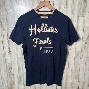 Vintage Y2K Hollister Navy Blue T‎ Shirt Embroidered Distressed Mens Size Large